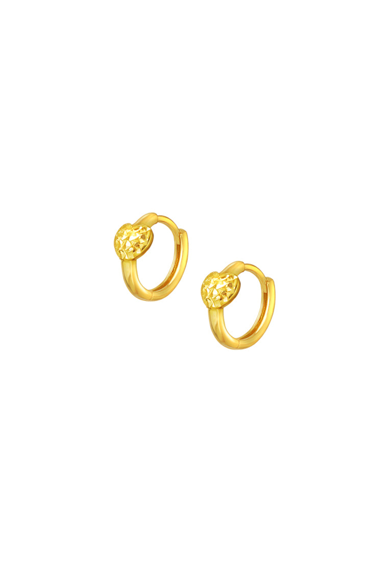 TOMEI [Online Exclusive] Heart Loop Earrings, Yellow Gold 916