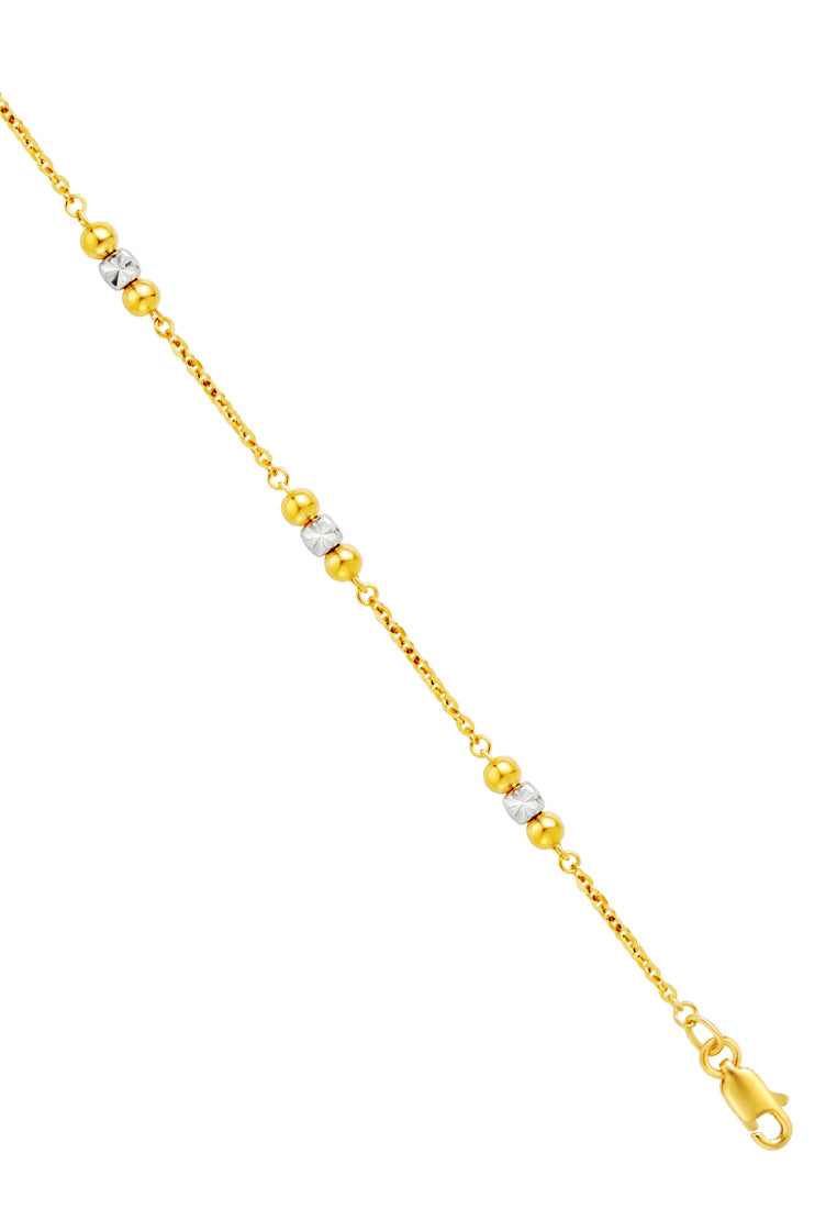 TOMEI Dual-Tone Bead Bracelet, Yellow Gold 916