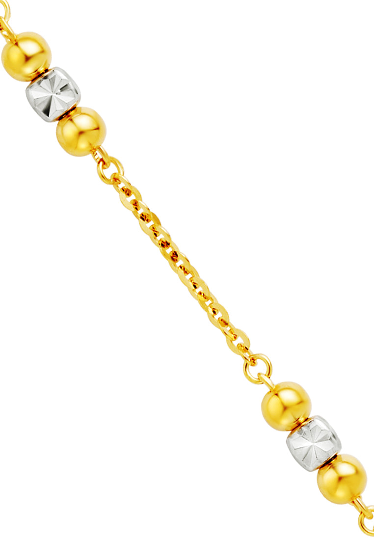 TOMEI Dual-Tone Bead Bracelet, Yellow Gold 916