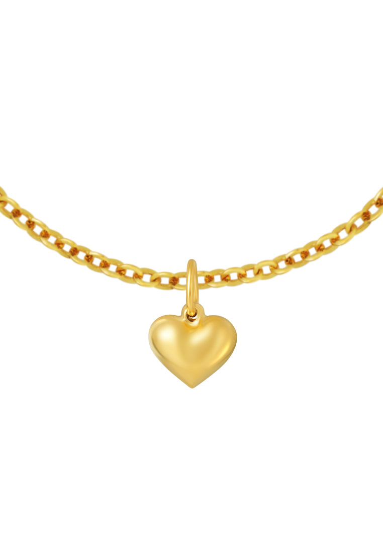 TOMEI Chubby Heart Pendant, Yellow Gold 916