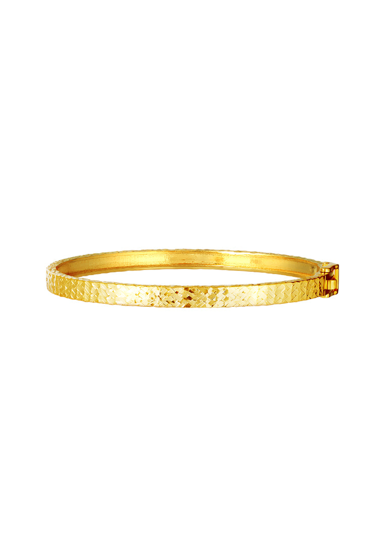 TOMEI Full Laser Cutting Bangle, Yellow Gold 916