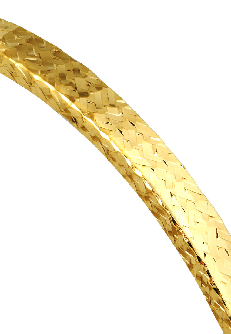 TOMEI Full Laser Cutting Bangle, Yellow Gold 916