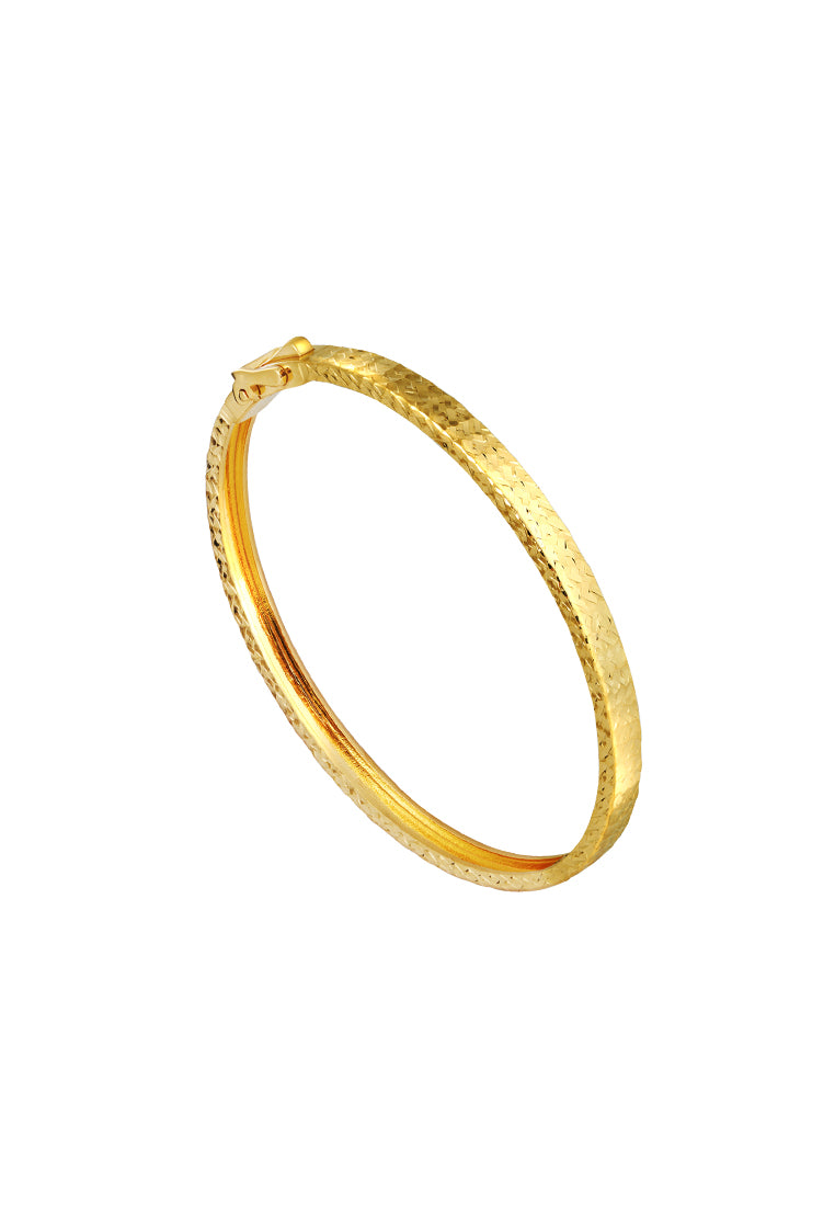 TOMEI Full Laser Cutting Bangle, Yellow Gold 916