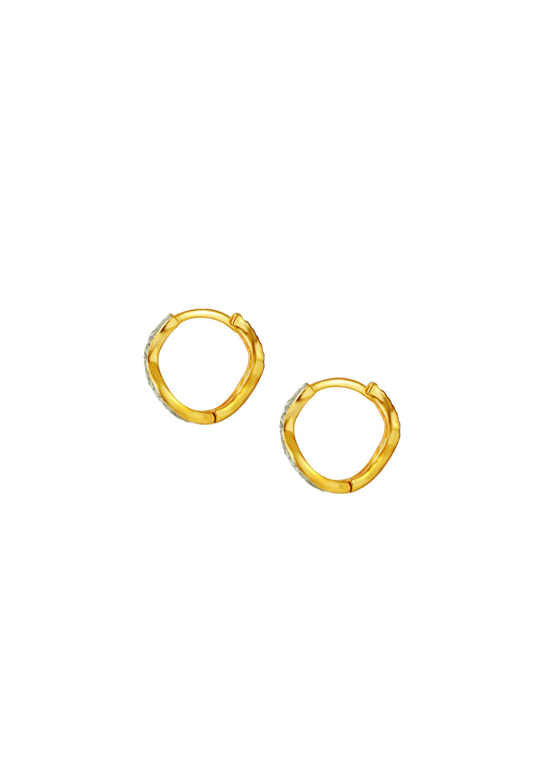 TOMEI Dual-Tone Hoop Earrings, Yellow Gold 916