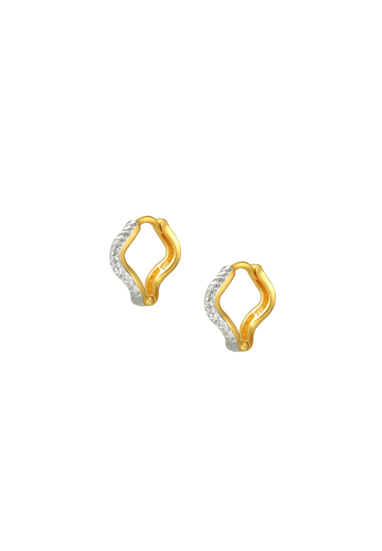 TOMEI Dual-Tone Hoop Earrings, Yellow Gold 916