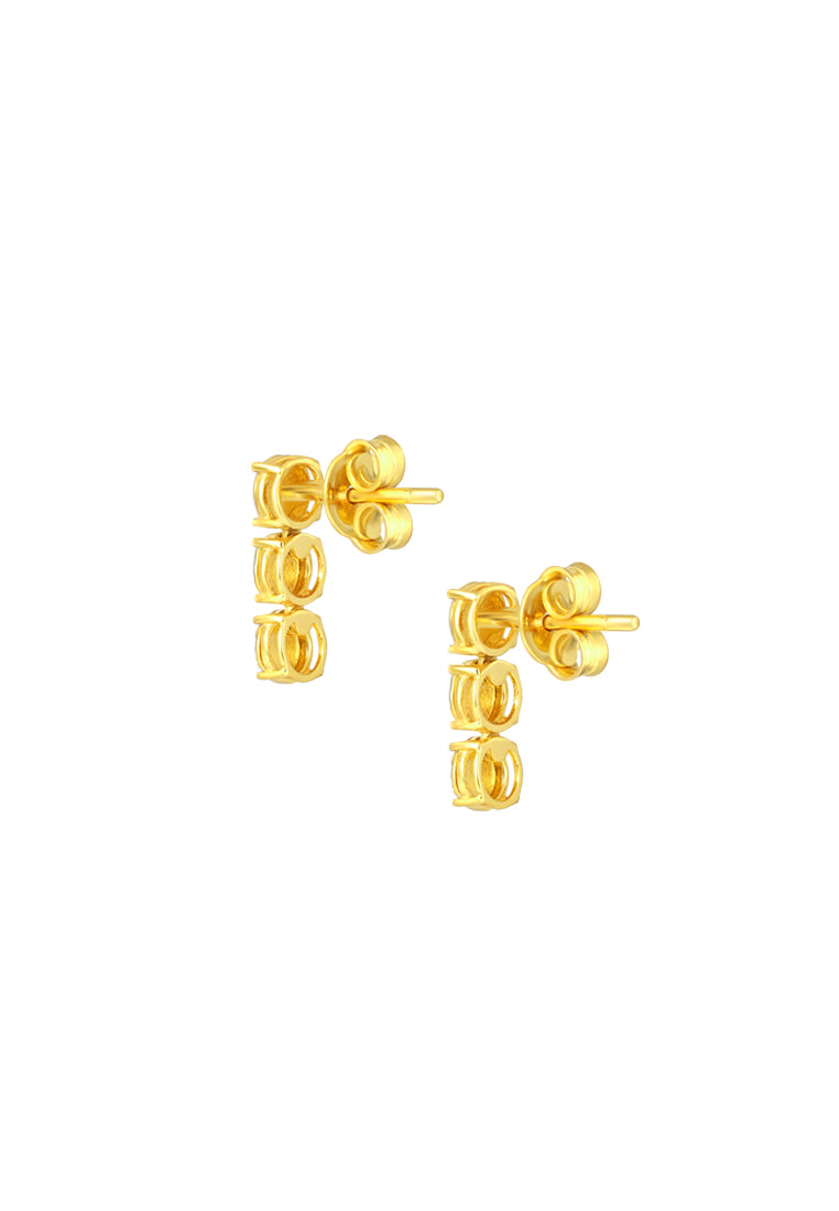 TOMEI Diamond Cut Collection Dangling Earrings, Yellow Gold 916