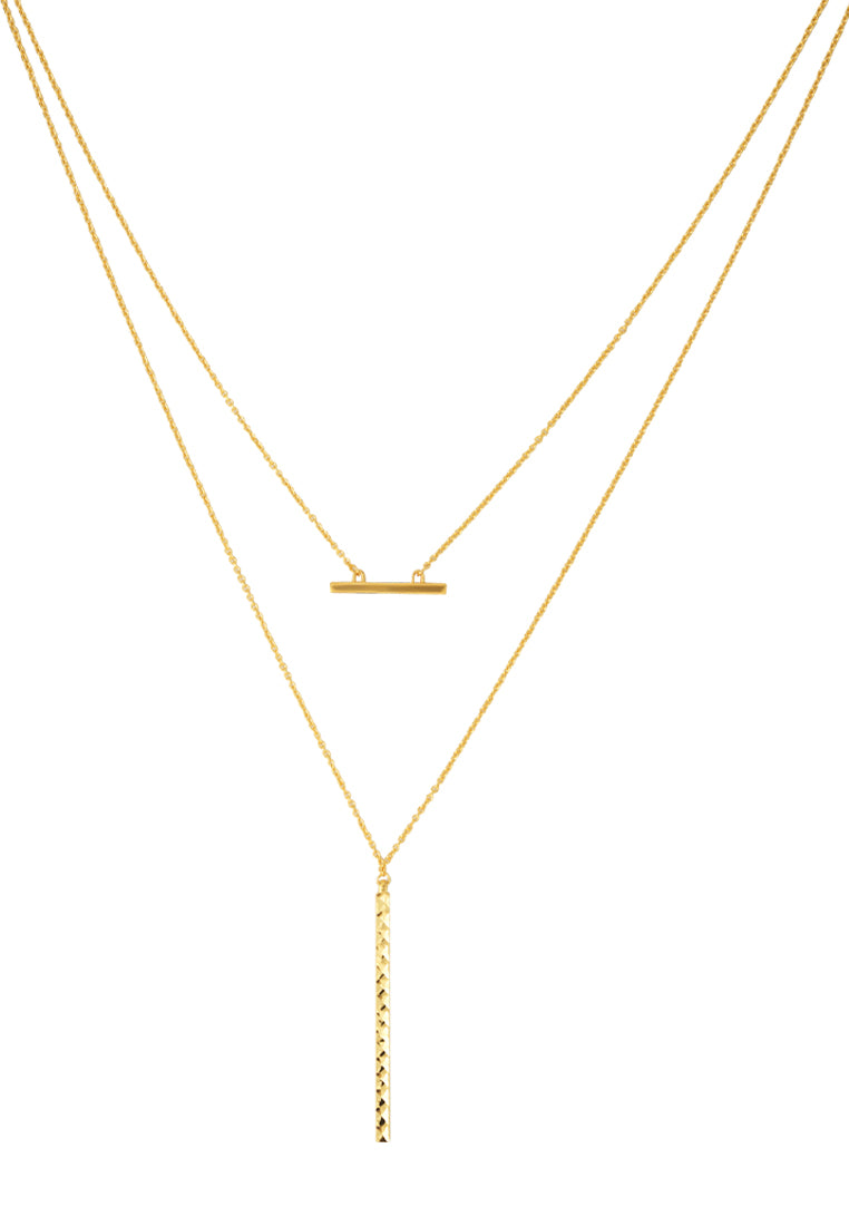 TOMEI Long Bar Necklace, Yellow Gold 916