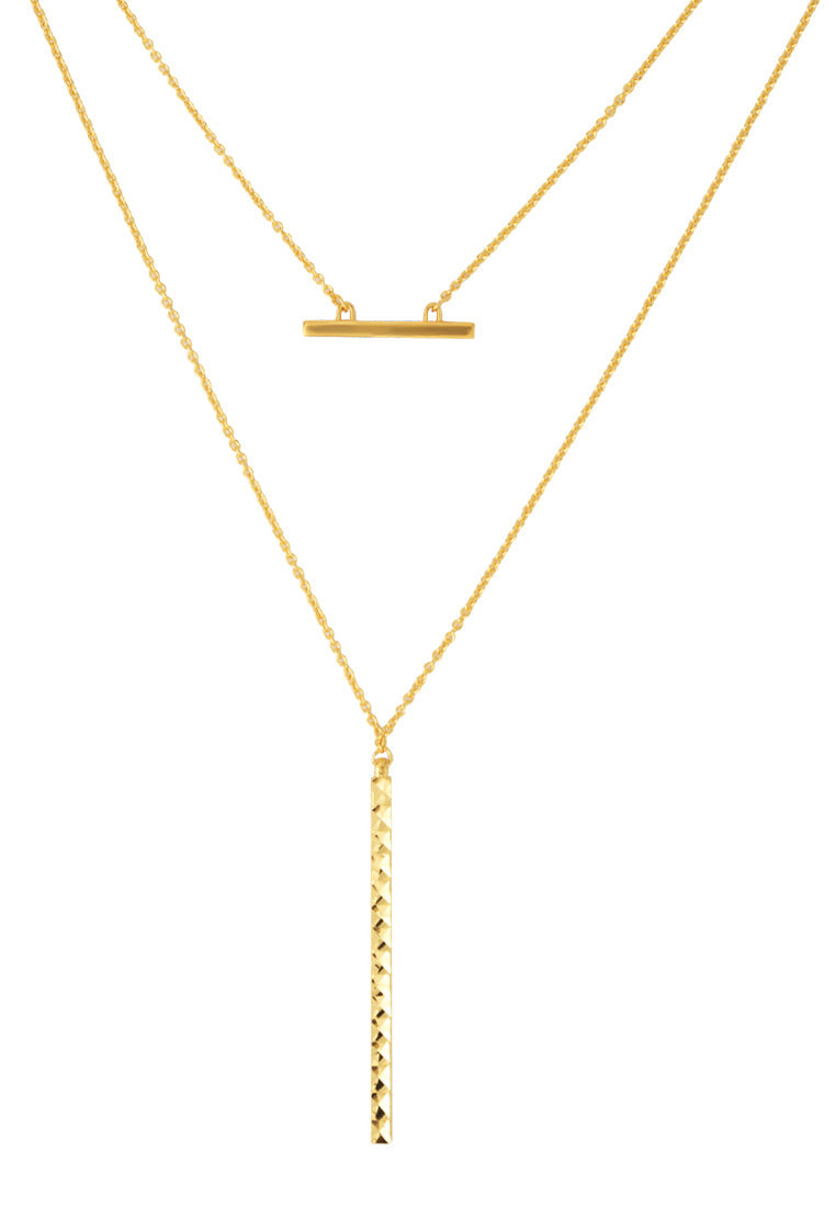 TOMEI Long Bar Necklace, Yellow Gold 916