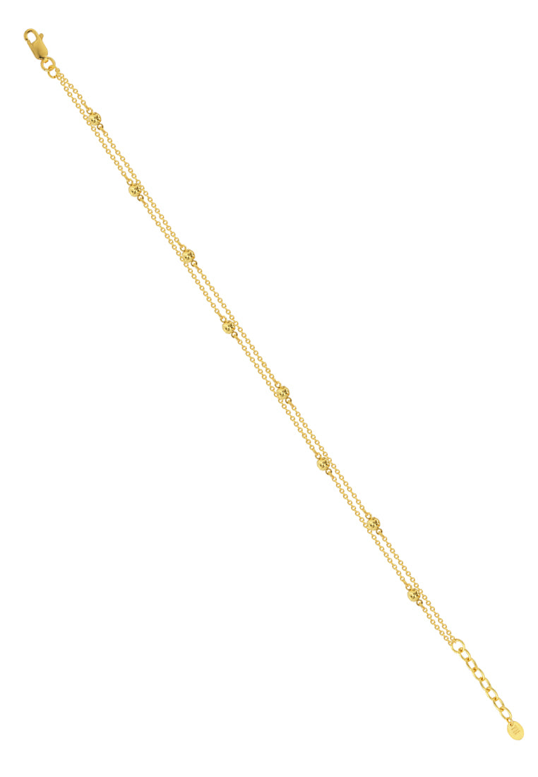 TOMEI Double Strand Bead Bracelet, Yellow Gold 916