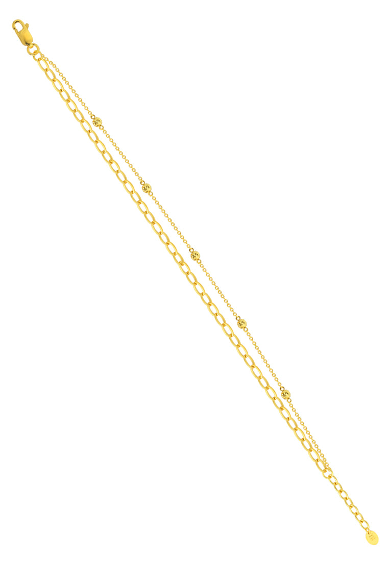 TOMEI Dual-Line Style Bracelet, Yellow Gold 916