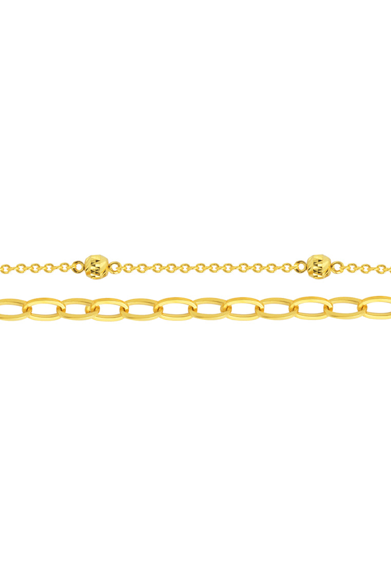 TOMEI Dual-Line Style Bracelet, Yellow Gold 916