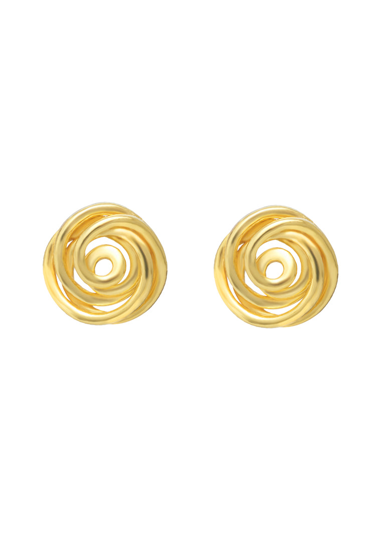 TOMEI Flower Knot Earrings, Yellow Gold 916