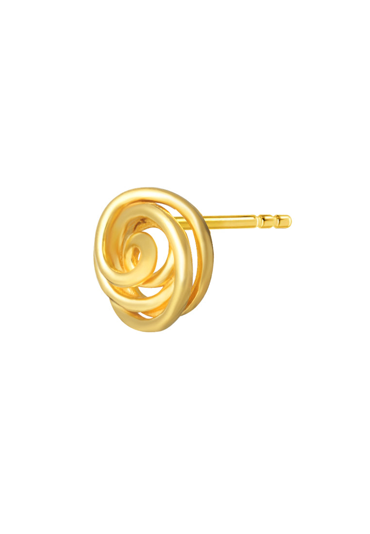 TOMEI Flower Knot Earrings, Yellow Gold 916