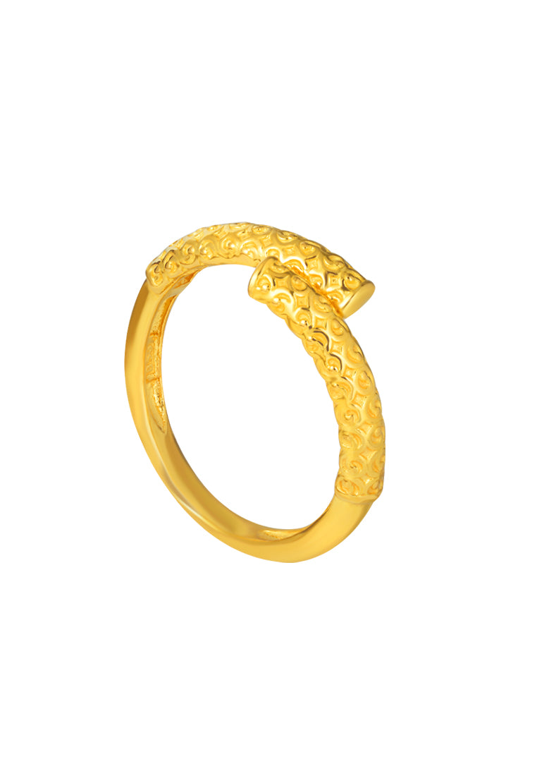 TOMEI Art-Printed Ring, Yellow Gold 916