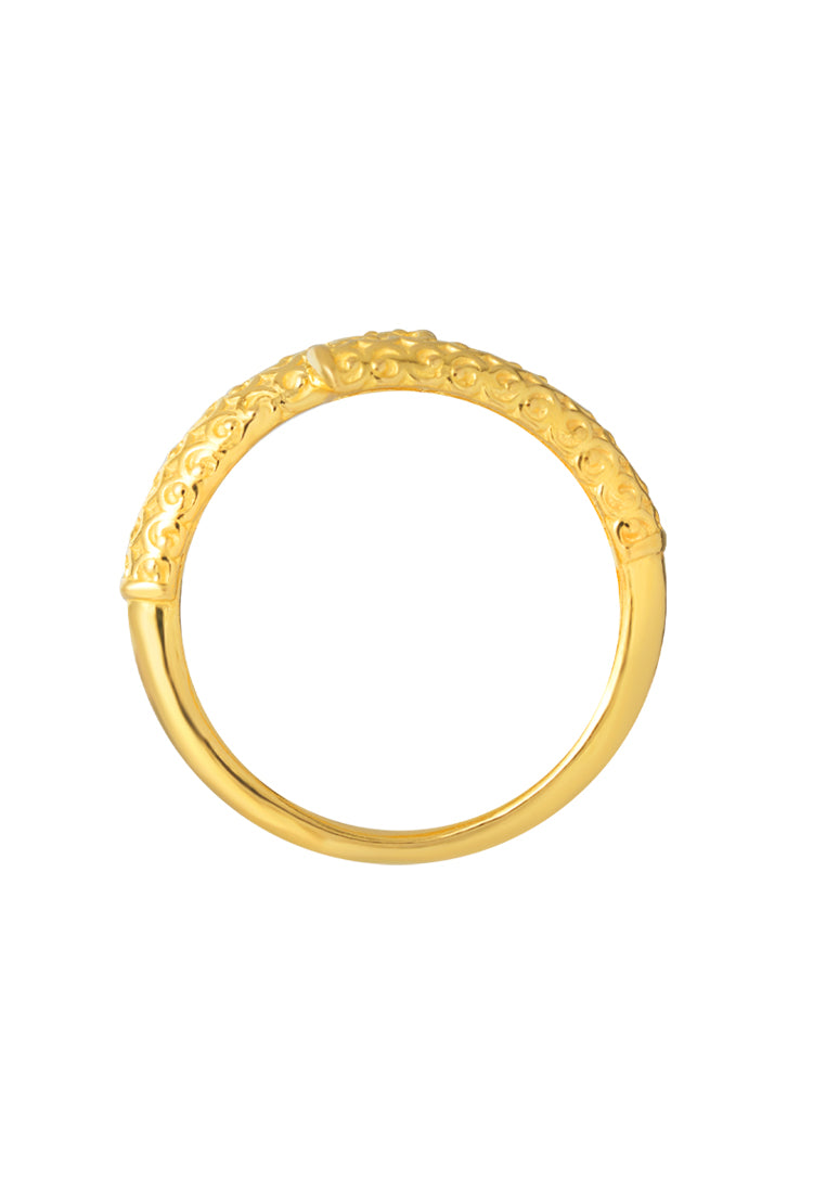 TOMEI Art-Printed Ring, Yellow Gold 916