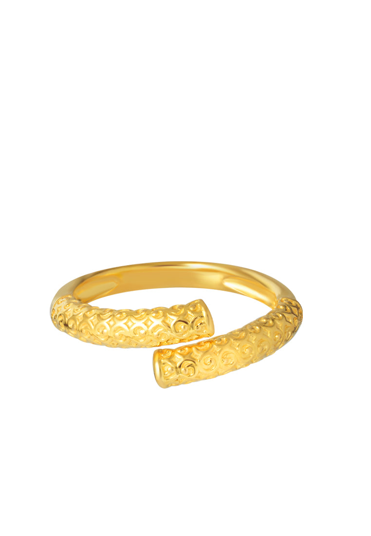 TOMEI Art-Printed Ring, Yellow Gold 916