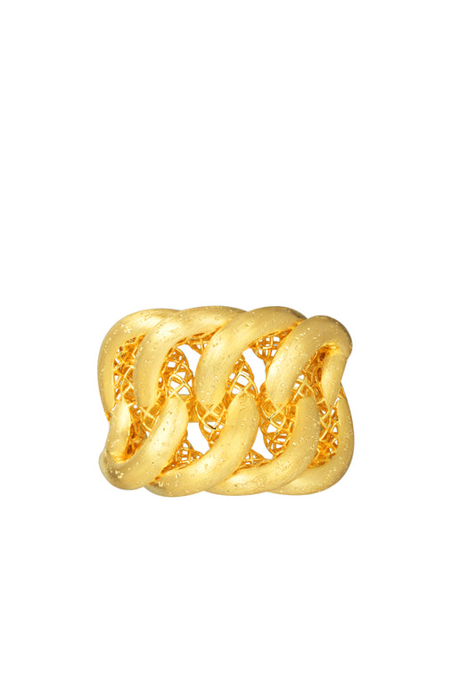 TOMEI Entwining Knot Ring, Yellow Gold 916