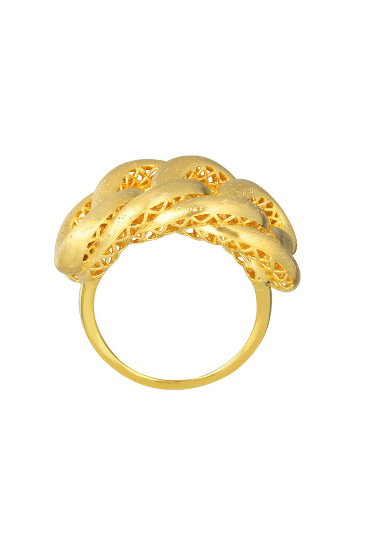 TOMEI Entwining Knot Ring, Yellow Gold 916