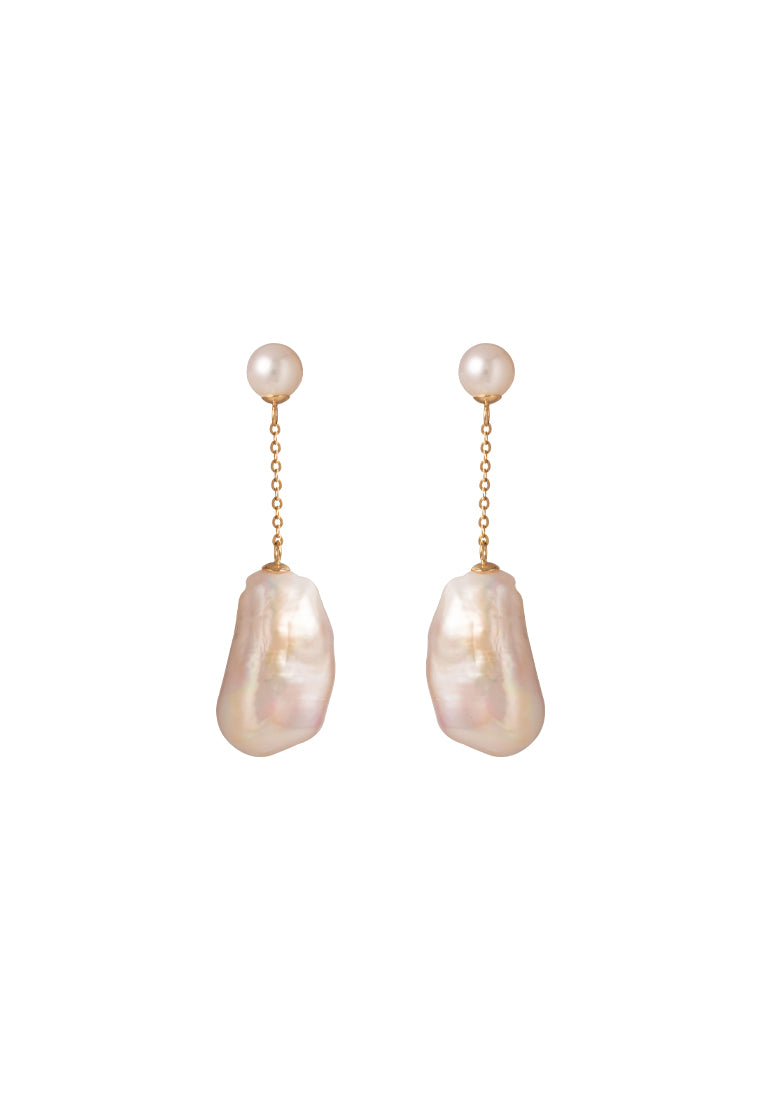 TOMEI Keshi Pearl Earrings, Yellow Gold 750