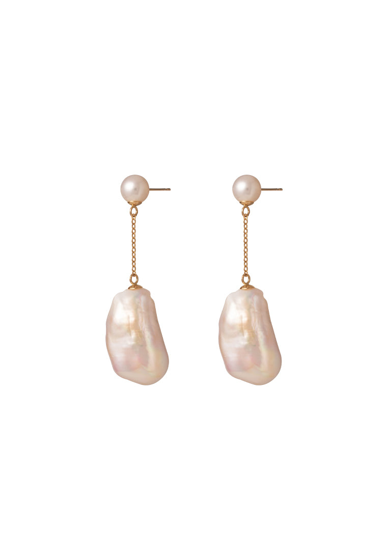 TOMEI Keshi Pearl Earrings, Yellow Gold 750