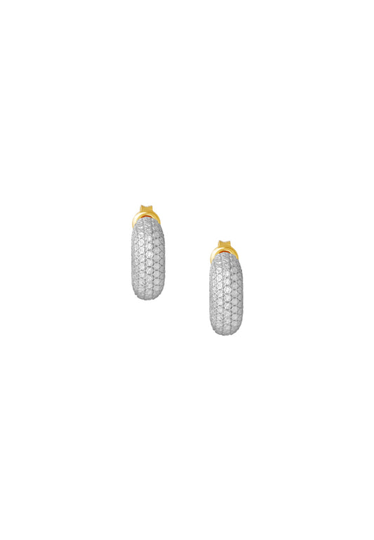 TOMEI Diamomnd Cut Collection Hoop Earrings, Yellow Gold 916