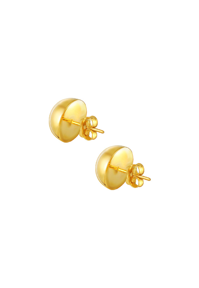 TOMEI Lusso Italia Button Earrings, Yellow Gold 916