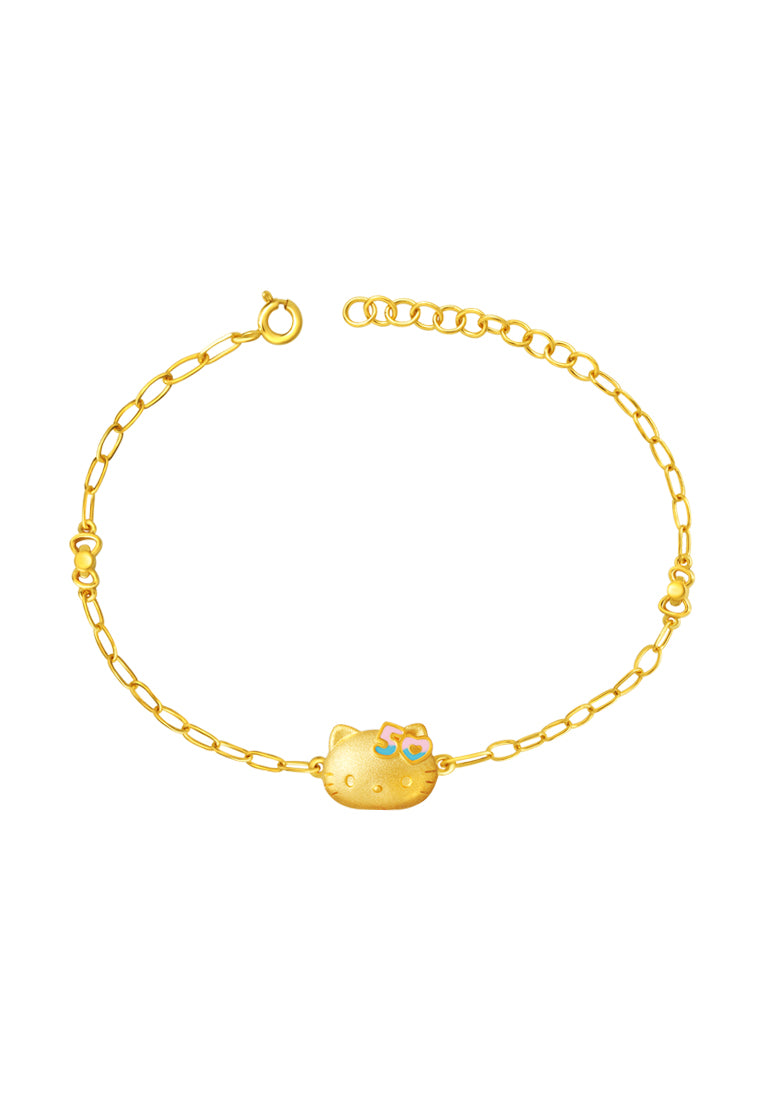 TOMEI X SANRIO Hello Kitty 50th Anniversary Bracelet, Yellow Gold 916