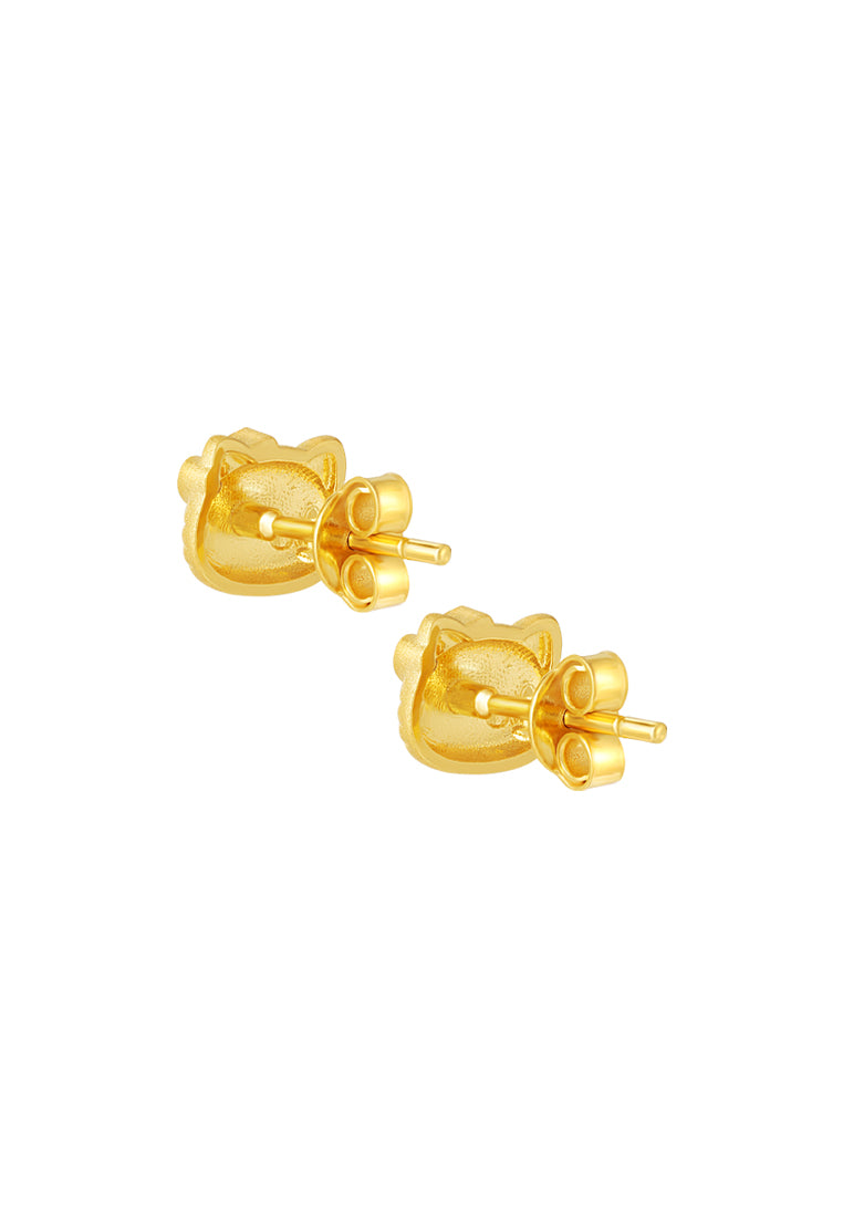 TOMEI X SANRIO Hello Kitty 50th Anniversary Earrings, Yellow Gold 916