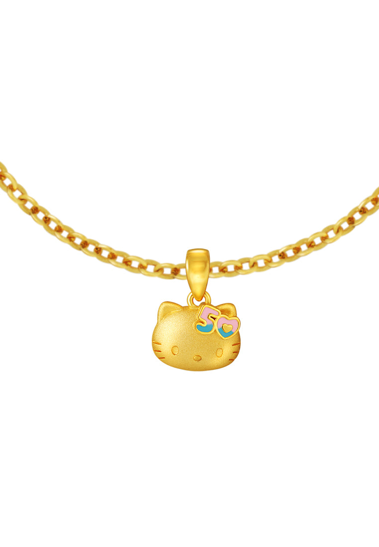 TOMEI X SANRIO Hello Kitty 50th Anniversary Pendant, Yellow Gold 916