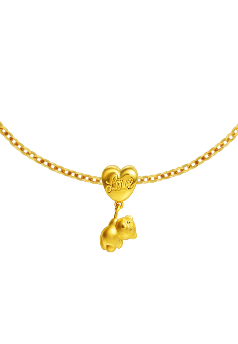 TOMEI Chomel Collection Bear's Love Charm, Yellow Gold 916