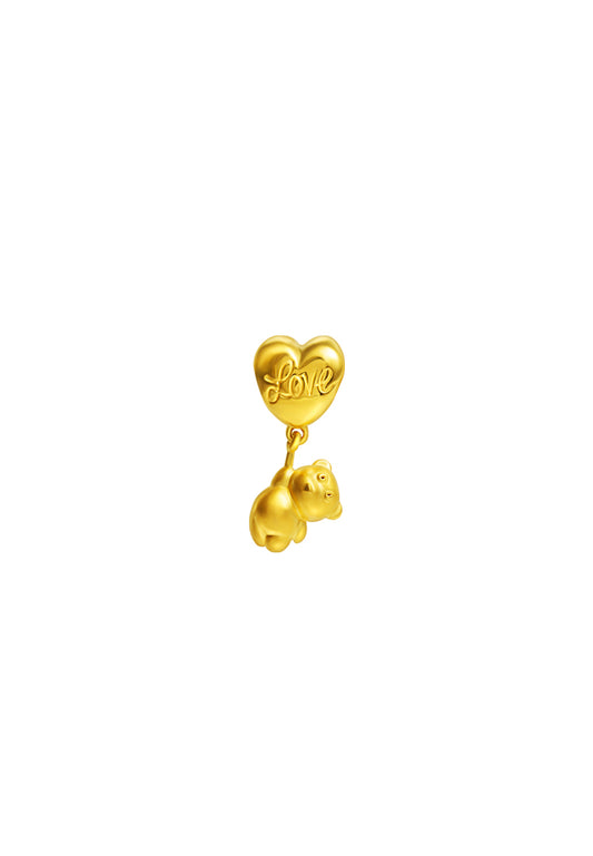 TOMEI Chomel Collection Bear's Love Charm, Yellow Gold 916