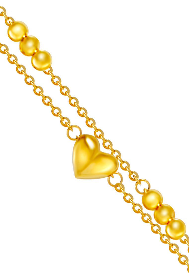 TOMEI Love Beads Double Strand Bracelet, Yellow Gold 916