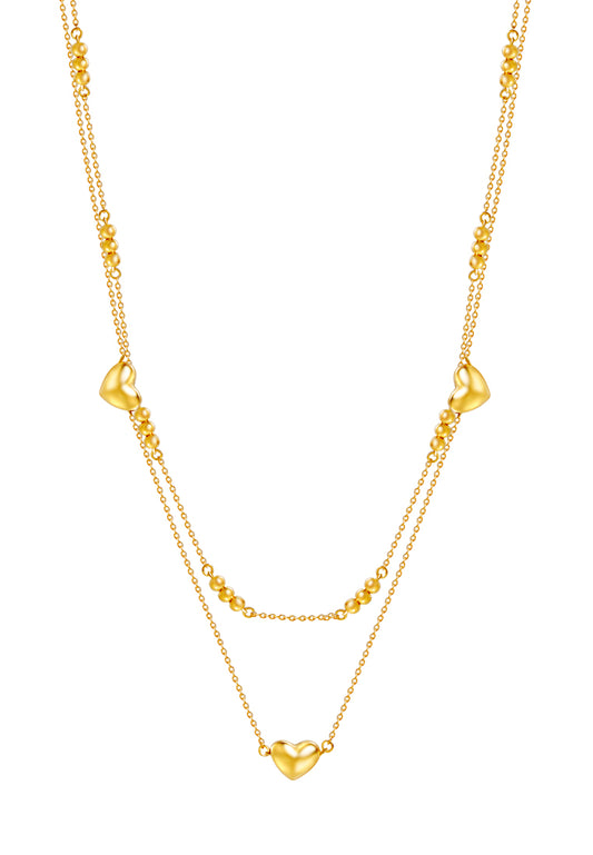 TOMEI Love Beads Double Strand Necklace, Yellow Gold 916