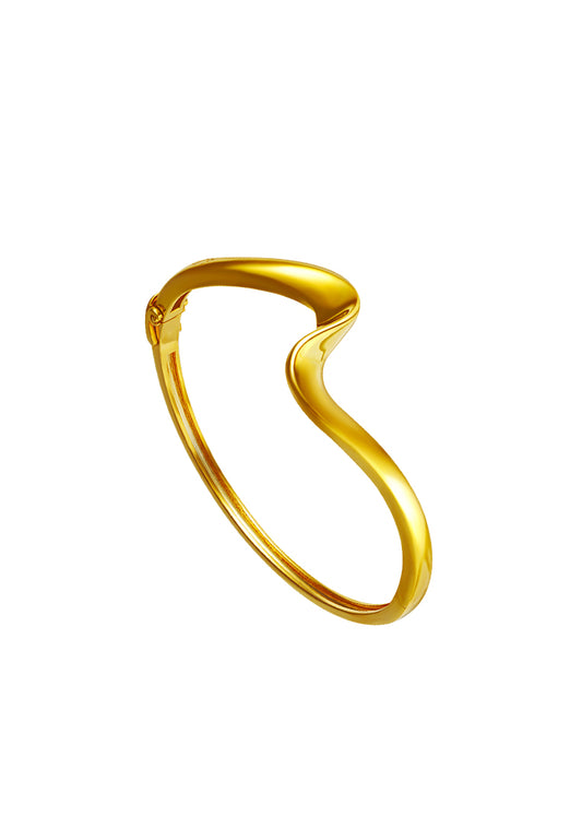 TOMEI Anastasia Curvy Bangle, Yellow Gold 916