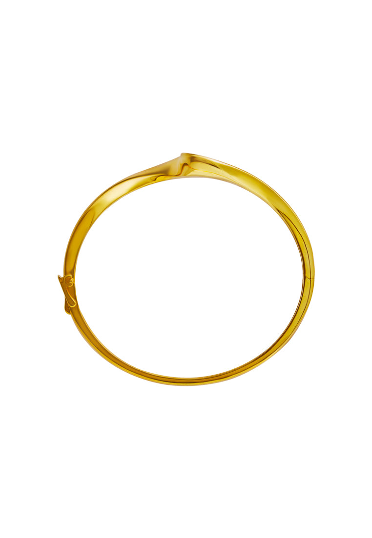 TOMEI Anastasia Curvy Bangle, Yellow Gold 916