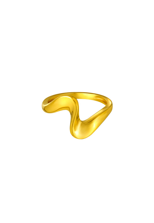 TOMEI Anastasia Curvy Ring, Yellow Gold 916