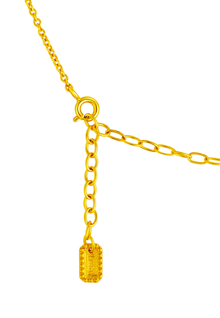 TOMEI Diamond Cut Collection Snow Flake Necklace, Yellow Gold 916