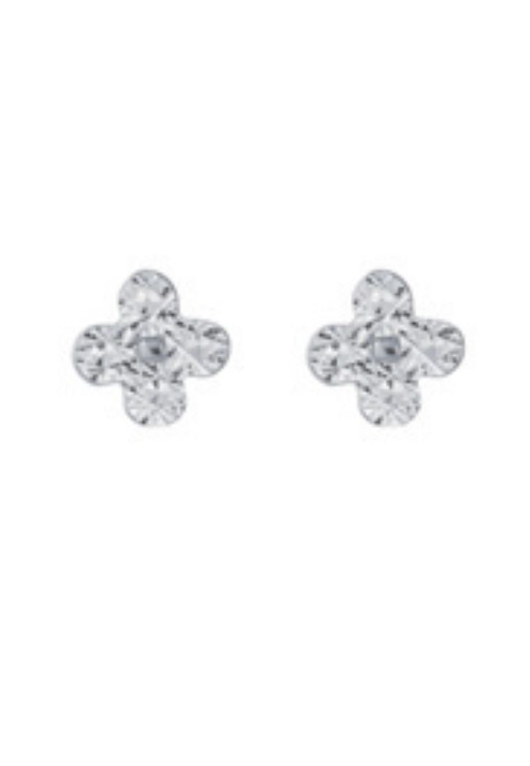 TOMEI Clover Earrings, White Gold 585