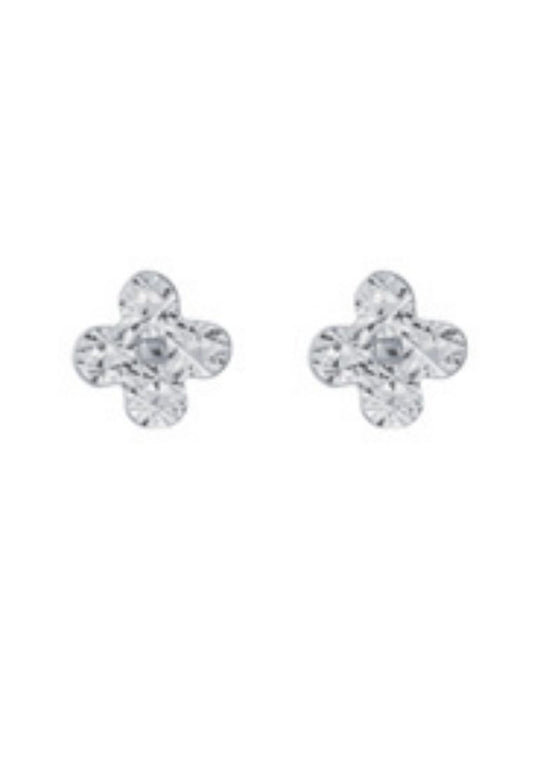 TOMEI Clover Earrings, White Gold 585