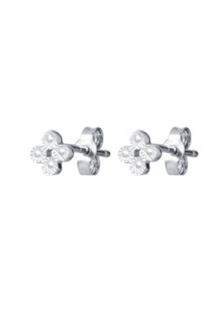 TOMEI Clover Earrings, White Gold 585