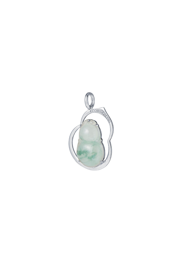 TOMEI Big Gourd Jade Pendant, White Gold 750