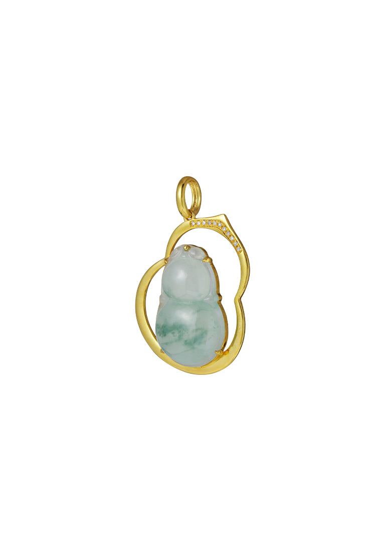 TOMEI Big Gourd Jade Pendant, Yellow Gold 750