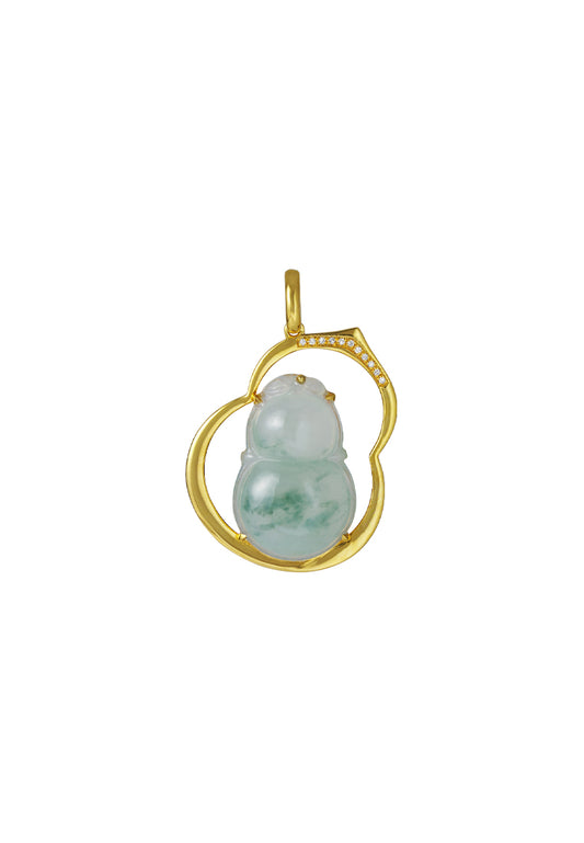 TOMEI Big Gourd Jade Pendant, Yellow Gold 750