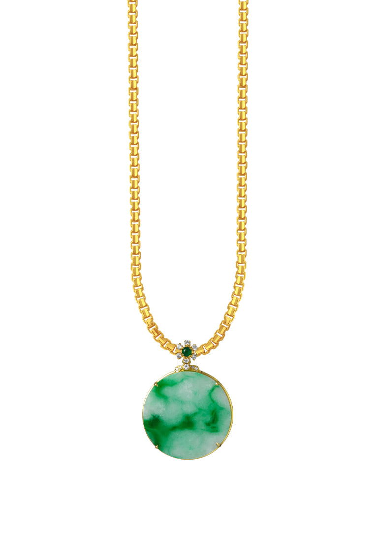 TOMEI Peacefully Jade Pendant, Yellow Gold 750