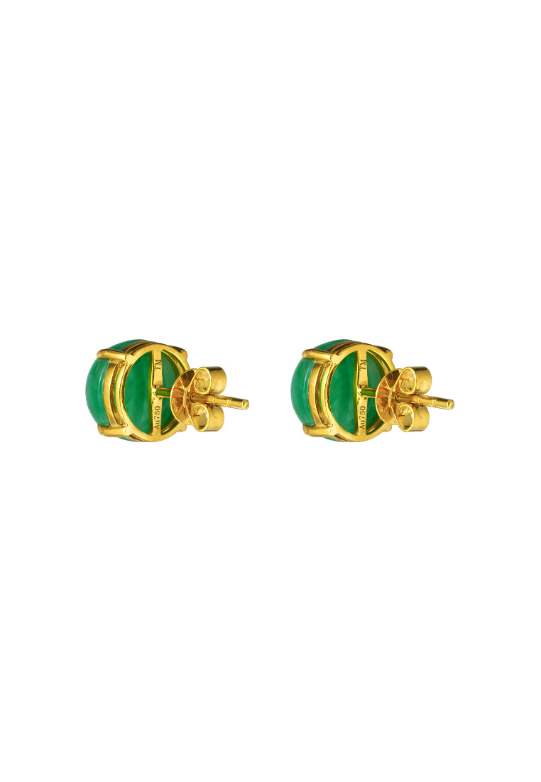 TOMEI Classical Jade Earrings, Yellow Gold 750