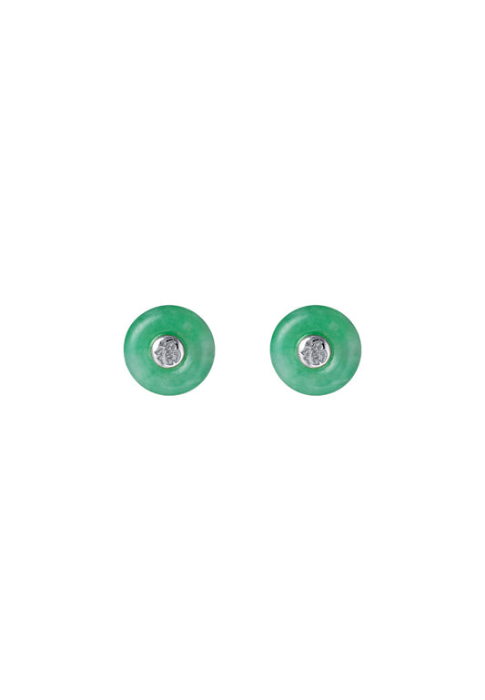 TOMEI Blissfully Jade Earrings, White Gold 750