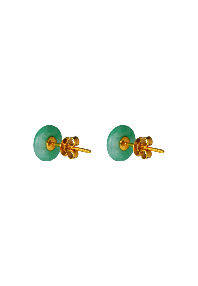 TOMEI Blissfully Jade Earrings, Yellow Gold 750