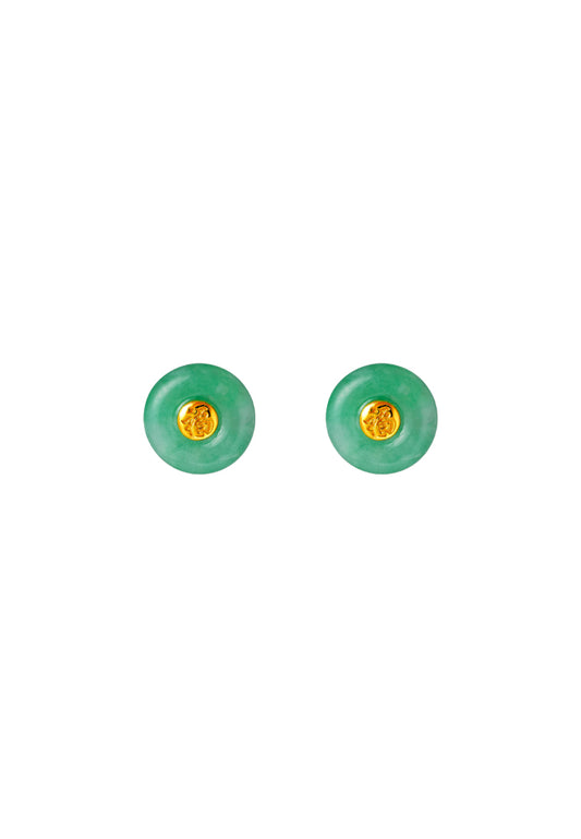 TOMEI Blissfully Jade Earrings, Yellow Gold 750