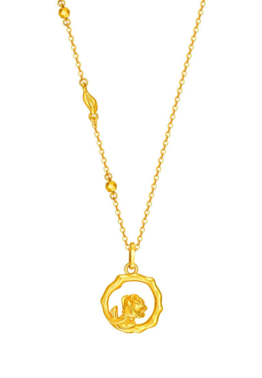 TOMEI X Xifu Rose Series Necklace, Yellow Gold 999 (5D)