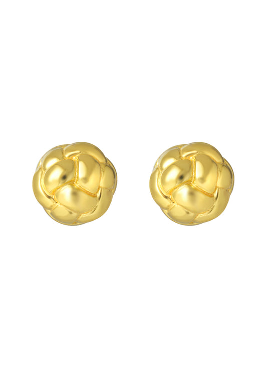 TOMEI Flower Knot Earrings, Yellow Gold 916